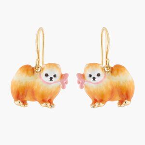 Les Nereides Brown Pomeranian Hook Earrings
